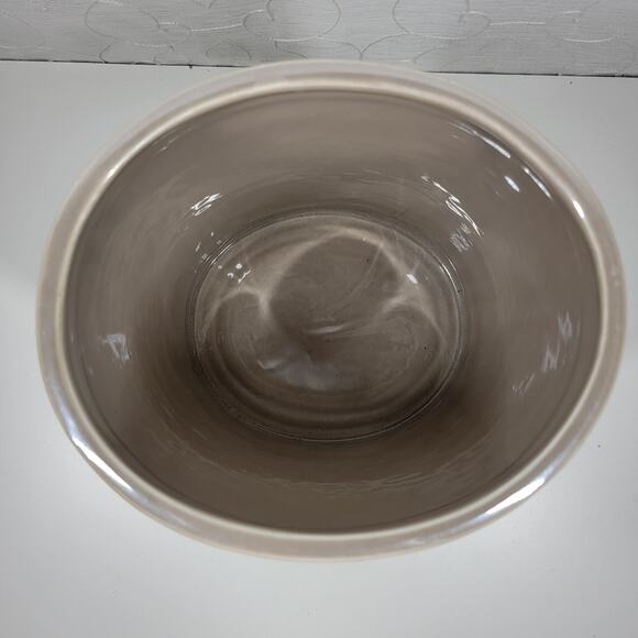 Barbara Barry Poetical Fine Porcelain Wastebasket Trash Can Vase Taupe - Picture 5 of 12